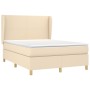 Giroletto a Molle con Materasso Crema 140x19 cm in Tessuto
