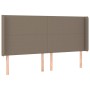 Letto a Molle con Materasso e LED Tortora 180x200 cm in Tessuto
