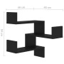 Scaffale Angolare a Muro Nero 40x40x50 cm Legno Multistrato