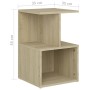 Comodini 2pz Rovere Sonoma 35x35x55 cm in Legno Multistrato