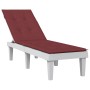 Cuscino per Sdraio Rosso Vino Mélange (75+105)x50x3 Tessuto