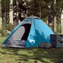 Tenda da Campeggio a Cupola per 4 Persone Blu Impermeabile