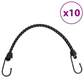 Corde Elastiche con Strisce Riflettenti e Ganci 10 pz 46 cm