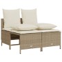 Set Divano da Giardino 5 pz con Cuscini Beige in Polyrattan