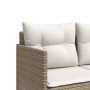 Set Divano da Giardino 5 pz con Cuscini Beige in Polyrattan