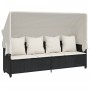 Set Divani da Giardino 5 pz con Cuscini in Polyrattan Nero