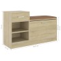 Panca Porta Scarpe Rovere Sonoma 94,5x31x57cm Legno Multistrato