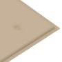 Panca da Giardino con Cuscino Beige 112 cm in Legno di Teak