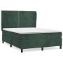 Giroletto a Molle con Materasso Verde Scuro 140x200 cm Velluto