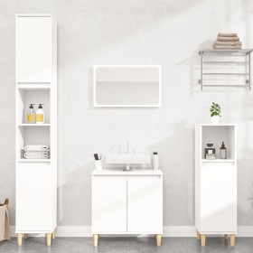 Set Mobili da Bagno 3 pz Bianco in Legno Multistrato