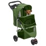 Passeggino per Cani Pieghevole Verde 80x46x98cm Tessuto Oxford