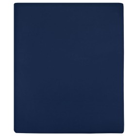 Lenzuola con Angoli Jersey 2pz Blu Marino 100x200 cm Cotone