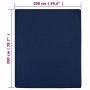 Lenzuola con Angoli Jersey 2pz Blu Marino 100x200 cm Cotone