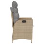 Sedia Reclinabile Giardino con Cuscini Beige Misto Polyrattan