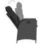 Set da Pranzo da Giardino 7 pz Nero con Cuscini in Polyrattan