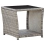 Set da Pranzo da Giardino 2 pz con Cuscini in Polyrattan Grigio