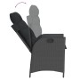 Set da Pranzo da Giardino 9 pz con Cuscini Nero in Polyrattan