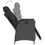 Set da Pranzo da Giardino 9 pz con Cuscini Nero in Polyrattan