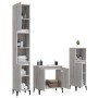 Set Mobili da Bagno 3 pz Grigio Sonoma in Legno Multistrato