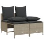 Set Divano da Giardino 5pz con Cuscini Grigio Chiaro Polyrattan