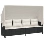 Set Divani da Giardino 5 pz con Cuscini in Polyrattan Nero