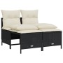 Set Divani da Giardino 5 pz con Cuscini in Polyrattan Nero