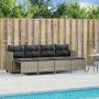 Set Divano da Giardino 5pz con Cuscini Grigio Chiaro Polyrattan