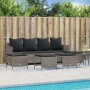 Set Divano da Giardino 5 pz con Cuscini Grigio in Polyrattan