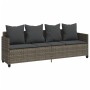 Set Divano da Giardino 5 pz con Cuscini Grigio in Polyrattan