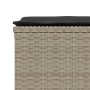 Set Divano da Giardino 5pz con Cuscini Grigio Chiaro Polyrattan