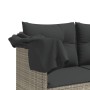 Set Divano da Giardino 5pz con Cuscini Grigio Chiaro Polyrattan