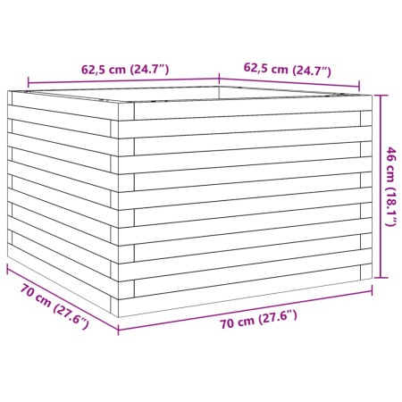 Fioriera da Giardino 70x70x46 cm in Legno di Pino Impregnato