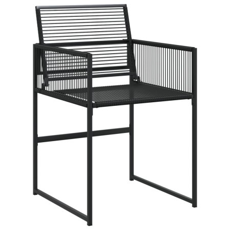 Set da Pranzo da Giardino 15 pz Nero in Polyrattan