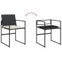 Set da Pranzo da Giardino 11 pz con Cuscini in Polyrattan Nero