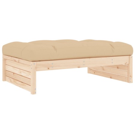 Set Divani da Giardino 4 pz con Cuscini in Legno Massello