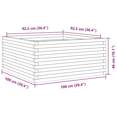 Fioriera da Giardino 100x100x46 cm in Legno Massello di Pino