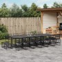 Set da Pranzo da Giardino 17 pz Nero in Polyrattan