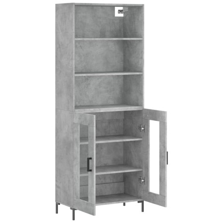 Credenza Grigio Cemento 69,5x34x180 cm in Legno Multistrato