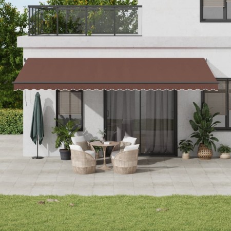 Tenda da Sole Retrattile Manuale Marrone 600x350 cm