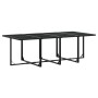 Set da Pranzo da Giardino 13 pz con Cuscini Nero in Textilene