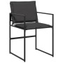 Set da Pranzo da Giardino 13 pz con Cuscini Nero in Textilene
