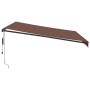 Tenda da Sole Retrattile Automatica con LED Marrone 400x300 cm