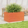 Fioriera Giardino Marrone Cera 90x60x46 cm Legno Massello Pino