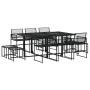 Set da Pranzo da Giardino 11 pz in Polyrattan Nero