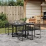 Set da Pranzo da Giardino 5 pz Nero in Polyrattan