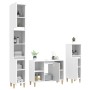 Set Mobili da Bagno 3 pz Bianco in Legno Multistrato