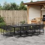 Set da Pranzo da Giardino 13pz Nero in Polyrattan