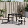 Sgabelli da Giardino con Cuscini 4 pz Neri in Polyrattan