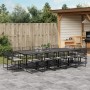 Set da Pranzo da Giardino 15 pz con Cuscini Nero in Polyrattan