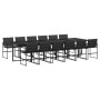 Set da Pranzo da Giardino 13 pz con Cuscini Nero in Textilene